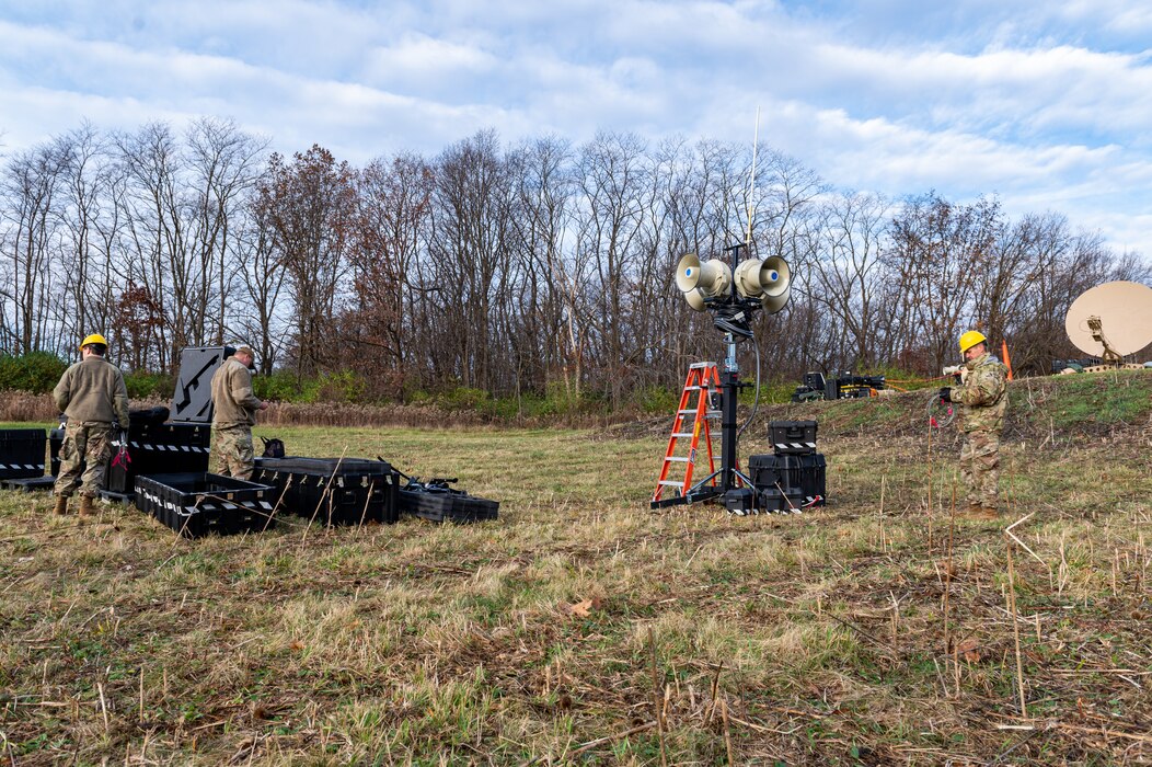Airmen working at remote site.