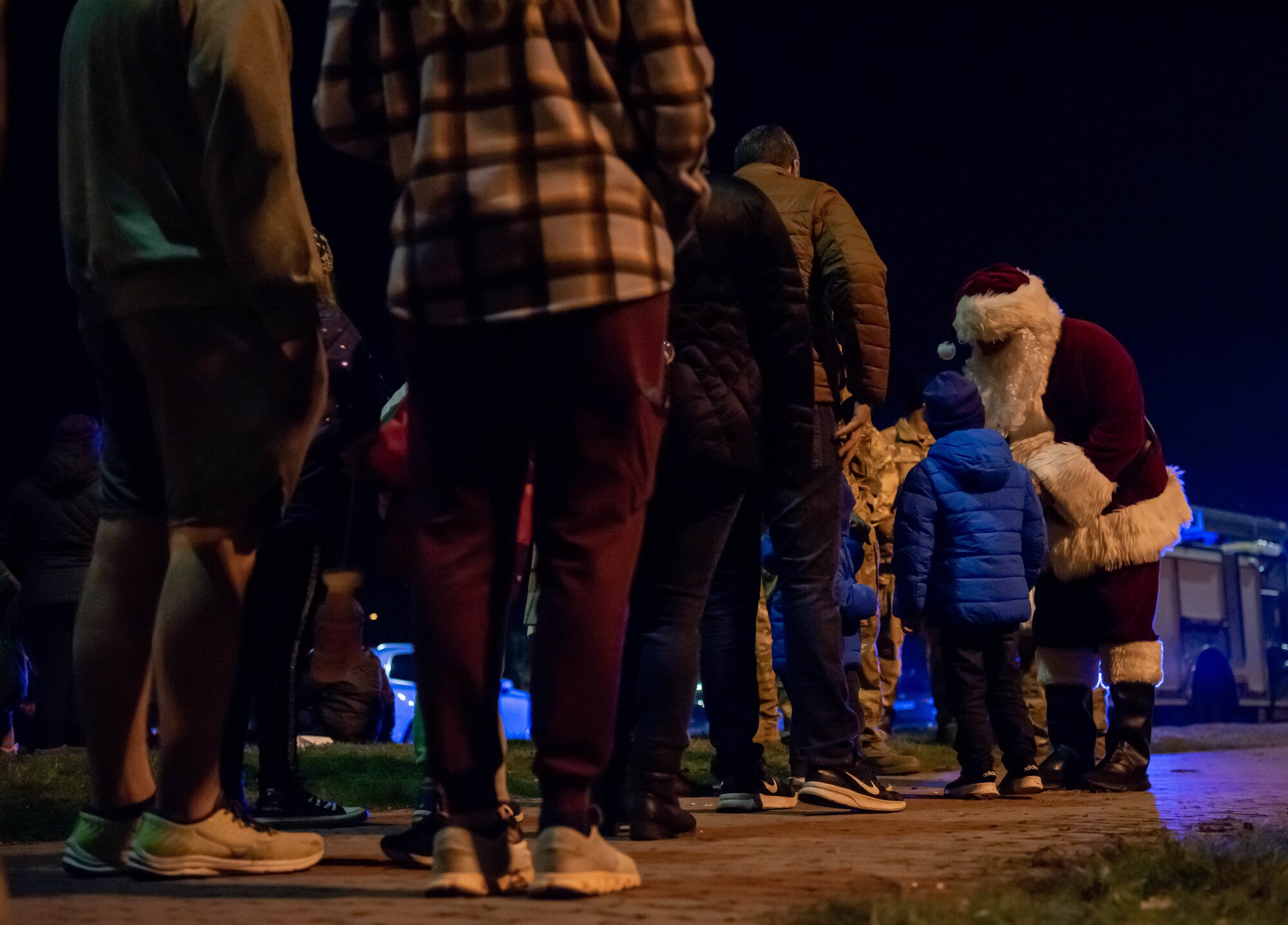 Families line up to see Santa