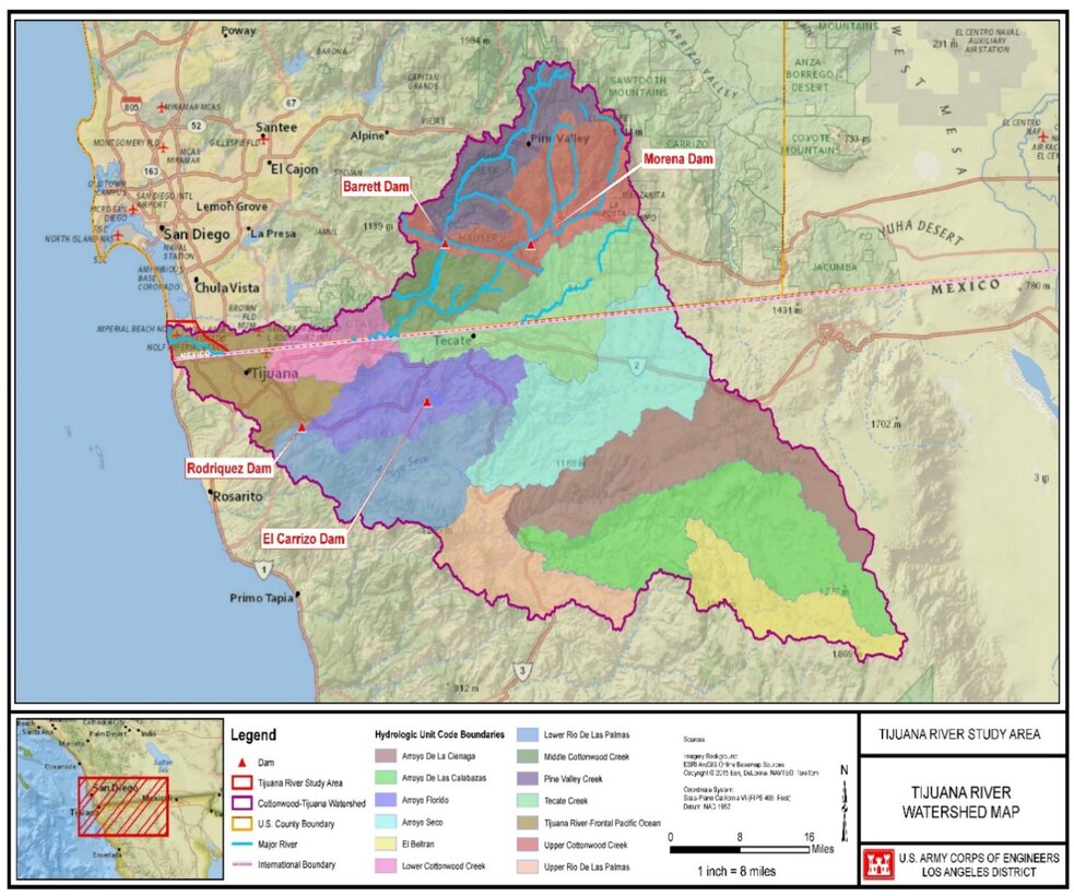 Graphical map of the Tijuana River Watershed