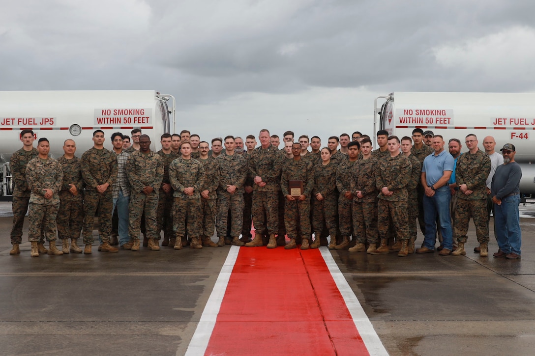 Lt. Gen. Banta traveled to Cherry Point to personally recognize the award recipients and the fuel department for being named the Marine Corps Outstanding Fuels Facility of the Year, as well as the outstanding fuels civilian and Marine of the year.