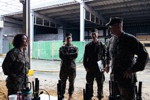 Lt. Gen. Gregg P. Olson, Director of the Marine Corps, visits CBIRF at Naval Base Stump Neck Annex, Md., Nov. 30, 2022.  Lt. Gen. Olson toured the facility, and spoke to CBIRF Marines and Sailors, while receiving multiple demonstrations of the response force’s capabilities in case of a crisis. (U.S. Marine Corps Photo by Lance Cpl. Angel Ponce)