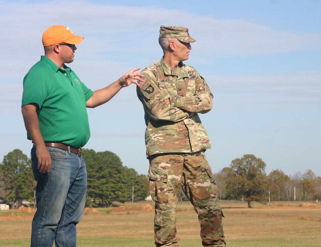 On Nov. 8, Memphis District Commander Col. Brian Sawser and district project managers met with the West Tennessee River Basin Authority at Lone Oak Farms in Hardeman County, Tennessee. The Memphis District and the Basin Authority are partnering on a variety of projects in West Tennessee, including Running Reelfoot Bayou, Cypress Creek, and Piney Creek.