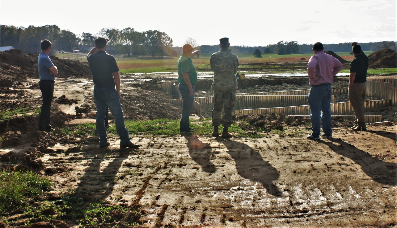 On Nov. 8, Memphis District Commander Col. Brian Sawser and district project managers met with the West Tennessee River Basin Authority at Lone Oak Farms in Hardeman County, Tennessee. The Memphis District and the Basin Authority are partnering on a variety of projects in West Tennessee, including Running Reelfoot Bayou, Cypress Creek, and Piney Creek.