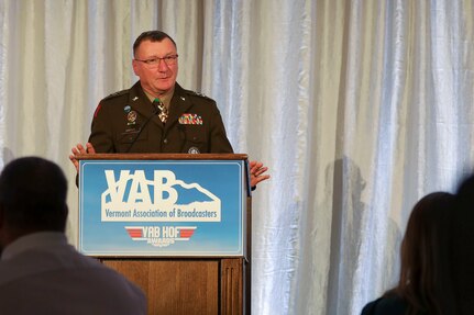 Maj. Gen. Greg Knight is honored with the “Friend of Broadcasters Award”