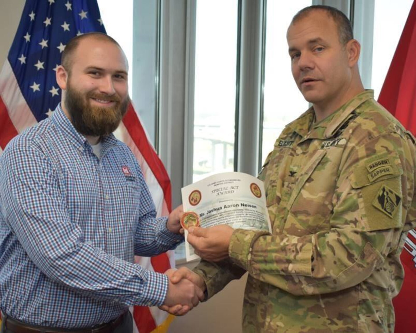 Congratulations are in order for Mr. Brian S. Johnson, Lead Realty Specialist, as he receives his Level I Real Estate Contracting Officers Delegation of Authority!

Delegating this authority, Real Estate Division Chief John T. Wilburn issued a memorandum stating, "I hereby delegate to Mr. Brian S. Johnson, Lead Realty Specialist, Memphis District, Mississippi Valley Division, U.S. Army Corps of Engineers, Real Estate Contracting Officer, authority within the limits established by this warrant and certificate of appointment, to execute real estate contracts, deeds, and related documents to acquire real property and interests therein, including related personal property, for both military and civil works real property (under authorities granted to the Secretary of the Army by applicable sections of Title 10, Title 16, Title 30, Title 33, and Title 40, United States Code). This delegation serves as an interim measure to meet current mission requirements of the Memphis District Real Estate office until such time that the Real Estate office may be re-organized with branch chief positions to serve as Realty Officers."