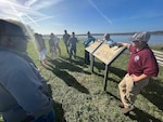 Georgia National Guard logisticians discuss large sustainment issues for large-scale combat operations during a Nov. 4, 2022, staff ride at City Point, Va., the site of Lt. Gen. Ulysses Grant’s supply depot for the Petersburg and Richmond campaigns in 1864 and 1865.