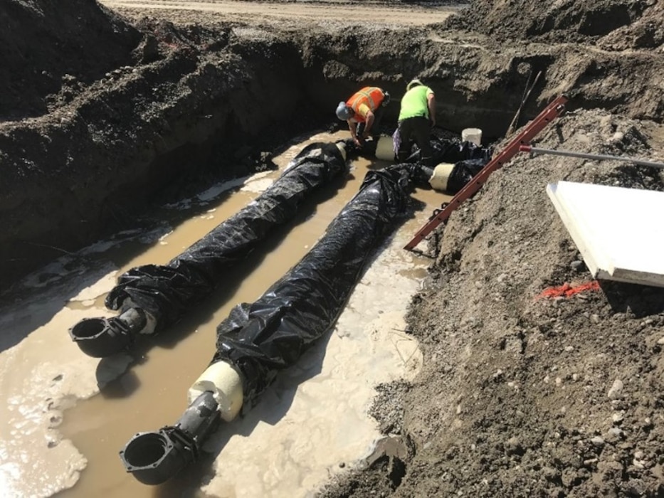 dewatering a trench