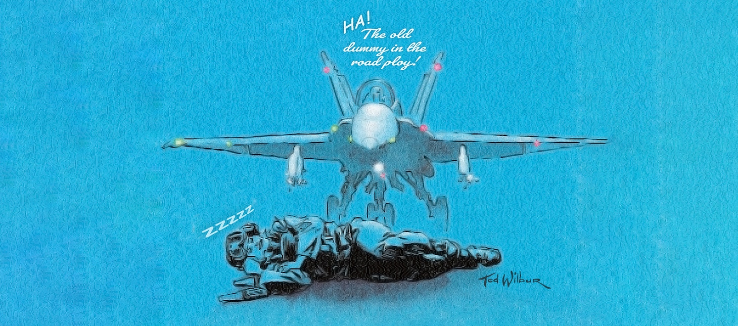 Illustration by Ted Wilbur from the May-June 2002 issue of Naval Aviation News. Edward “Ted” Wilbur was known to Naval Aviation News readers as the longtime Illustrator of Grampaw Pettibone. Wilbur died Nov.14, 2018.