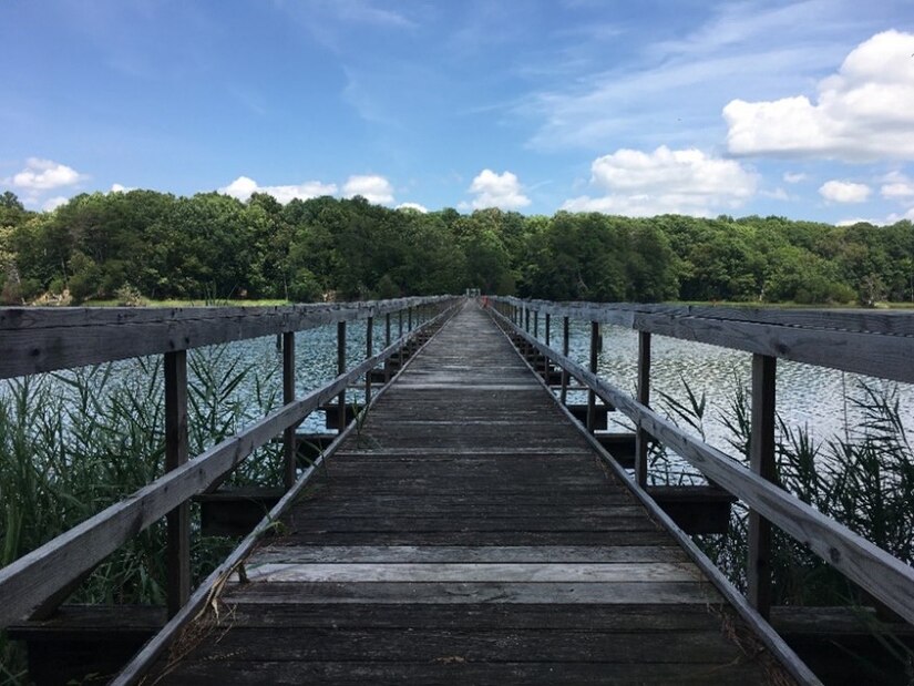 The Bailey Creek Footbridge at Joint Base Langley-Eustis, Virginia.