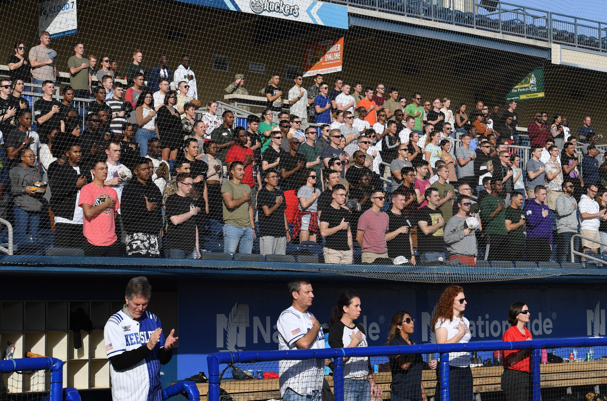 Keesler Air Force Base personnel and the local community attend the 2nd Annual Chiefs vs. Eagles softball game at MGM Park in Biloxi, Mississippi, Dec. 5, 2022.