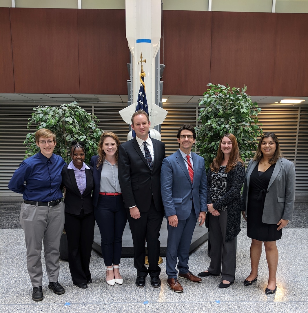 Members of Naval Surface Warfare Center, Carderock Division graduate from Naval Sea System Command’s 2022 Leadership Development Continuum Program on Sept. 16, 2022, at the Washington Navy Yard. From left to right is Megan Lorey, Next Generation Leadership (NextGen); Kimberly Garvin, (NextGen); Kristi Lamone, Journey Level Leadership (JLL); Timothy Hildebrandt, (JLL), Dr. Nicholas Reynolds, (JLL); Meagan Parker, (JLL); and Maya Nath, (NextGen). (Photo provided by Dr. Nicholas Reynolds)