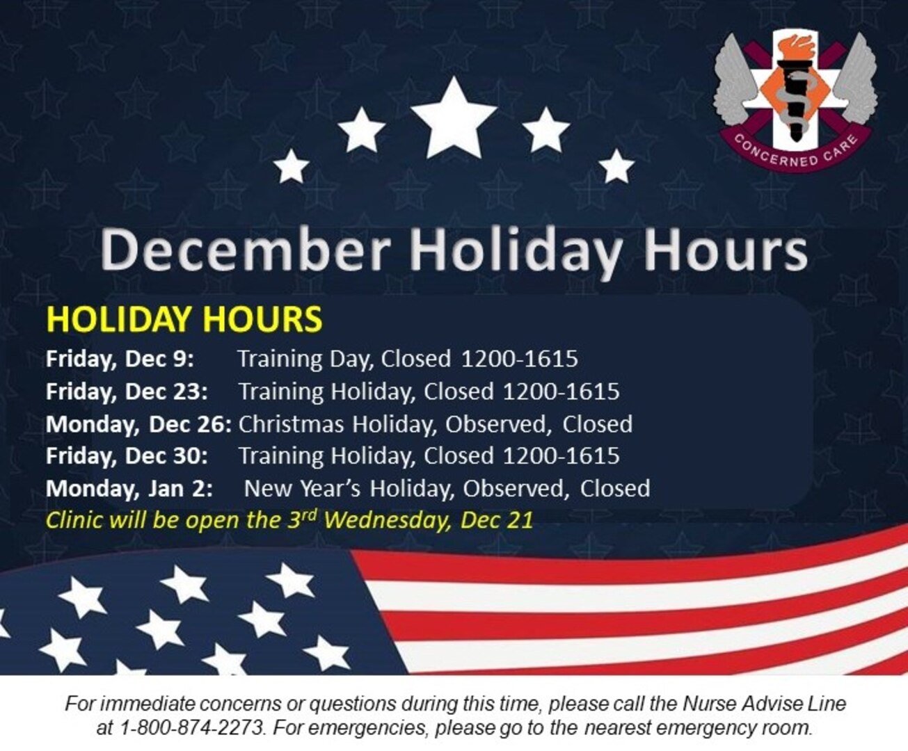 December Holiday Hours 22