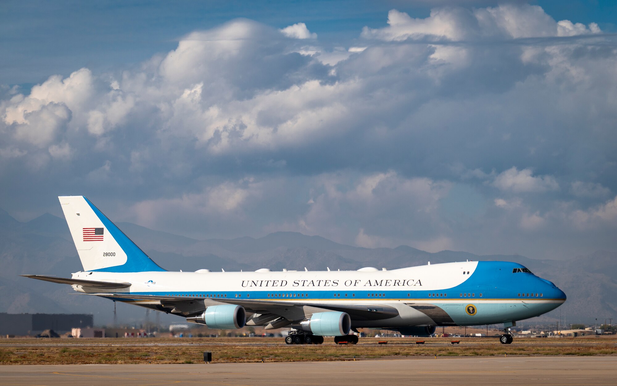 Air Force One taxis at Luke Air Force Base, Arizona, Dec. 6, 2022.