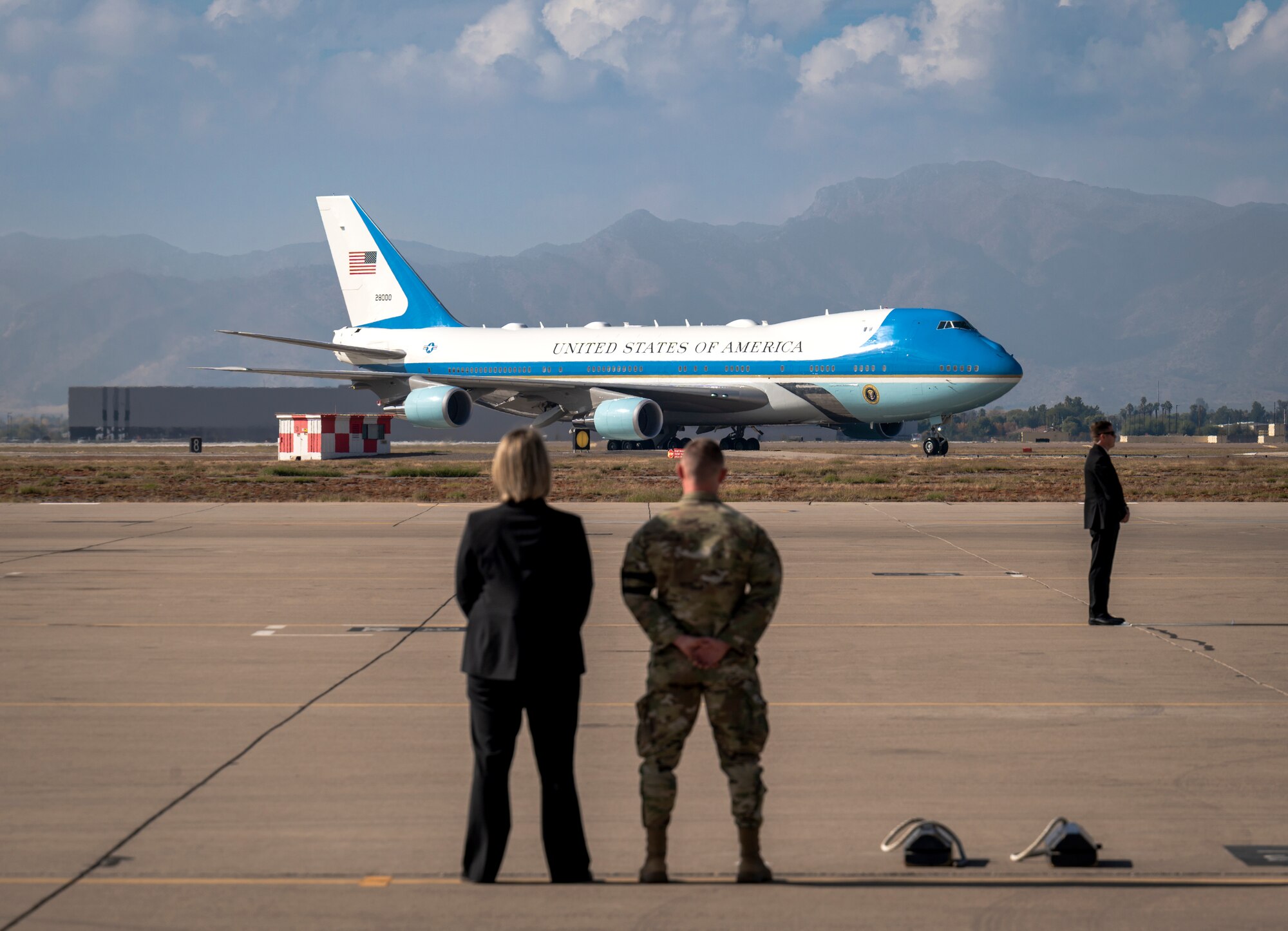 Air Force One lands at Luke Air Force Base, Arizona, Dec. 6, 2022.