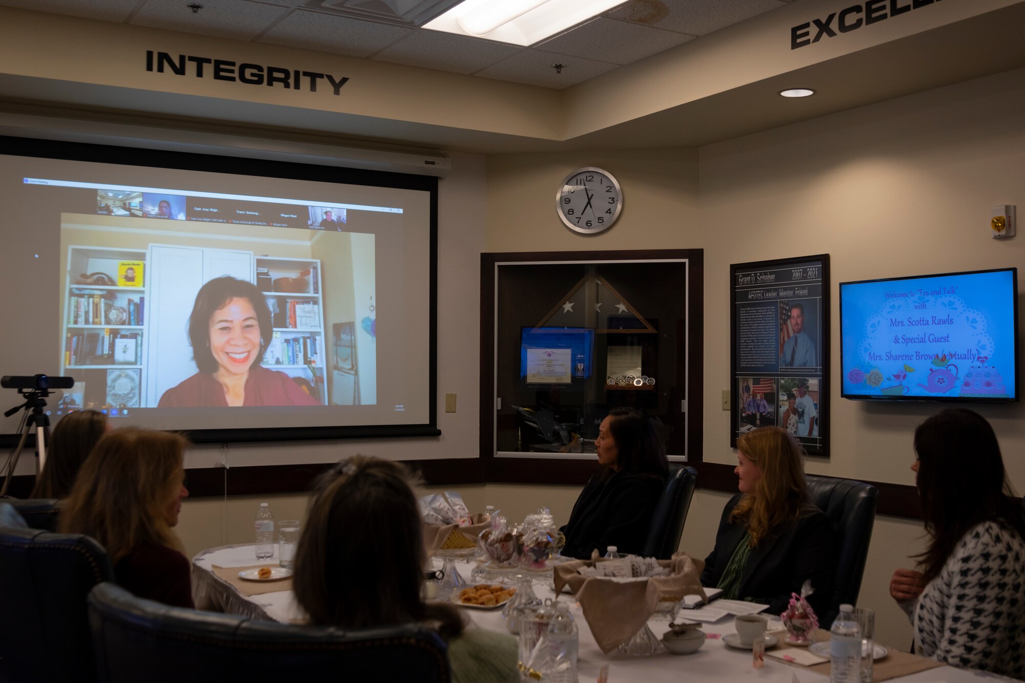 Air Force Operational Test and Evaluation Center key spouses, lead by Scotta Rawls, spouse of the AFOTEC Commander, and Jamie Griste, spouse of AFOTEC’s Command Chief Christopher Griste, held a virtual roundtable with Sharene Brown, spouse of the CSAF, on her Five and Thrive initiative, which increases focus and attention on the top five quality of life challenges military families face.