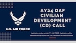 Air Force logo and text on blue background