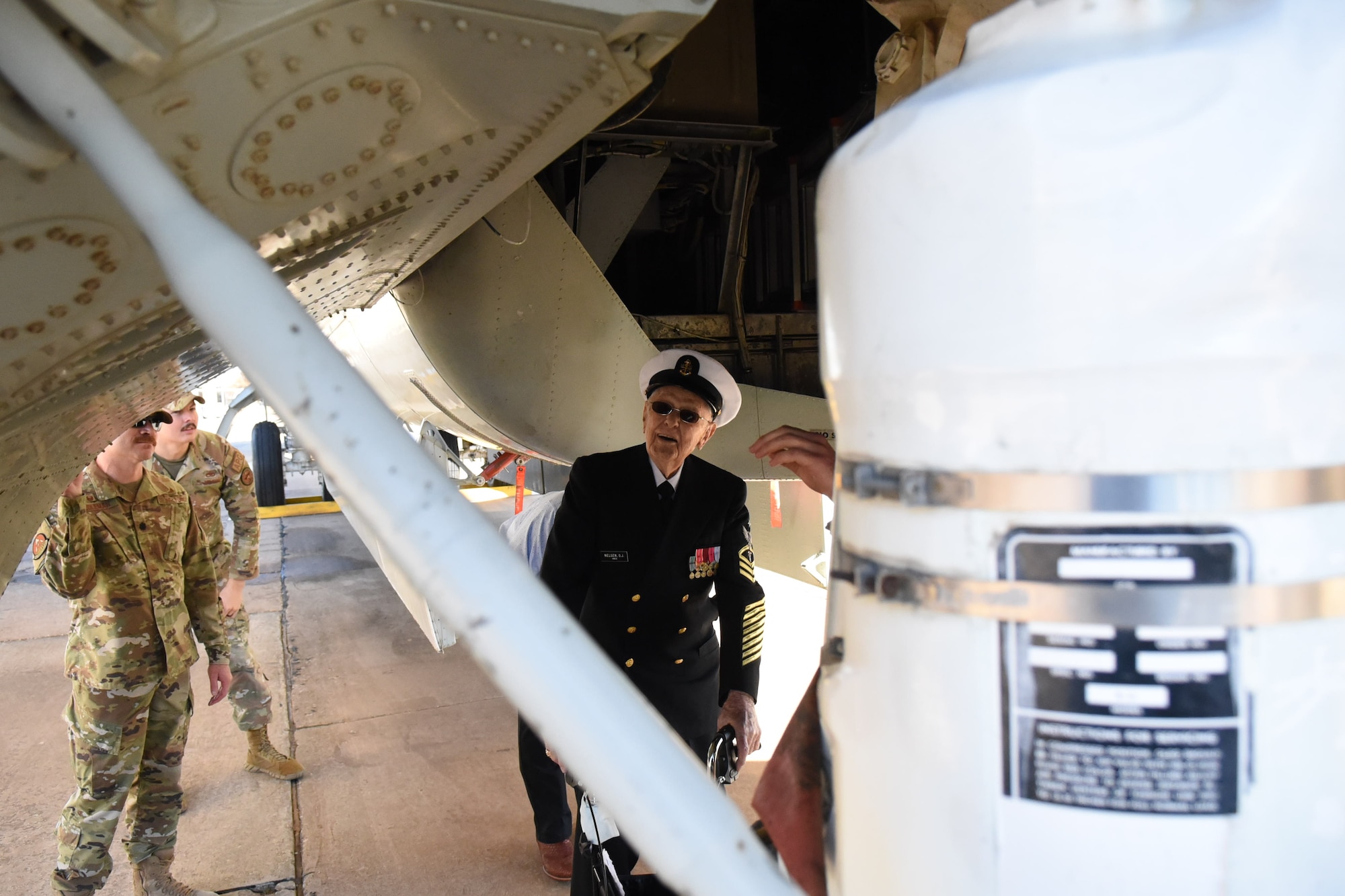 A 99 Year Old Navy Corpsman visits Sheppard AFB