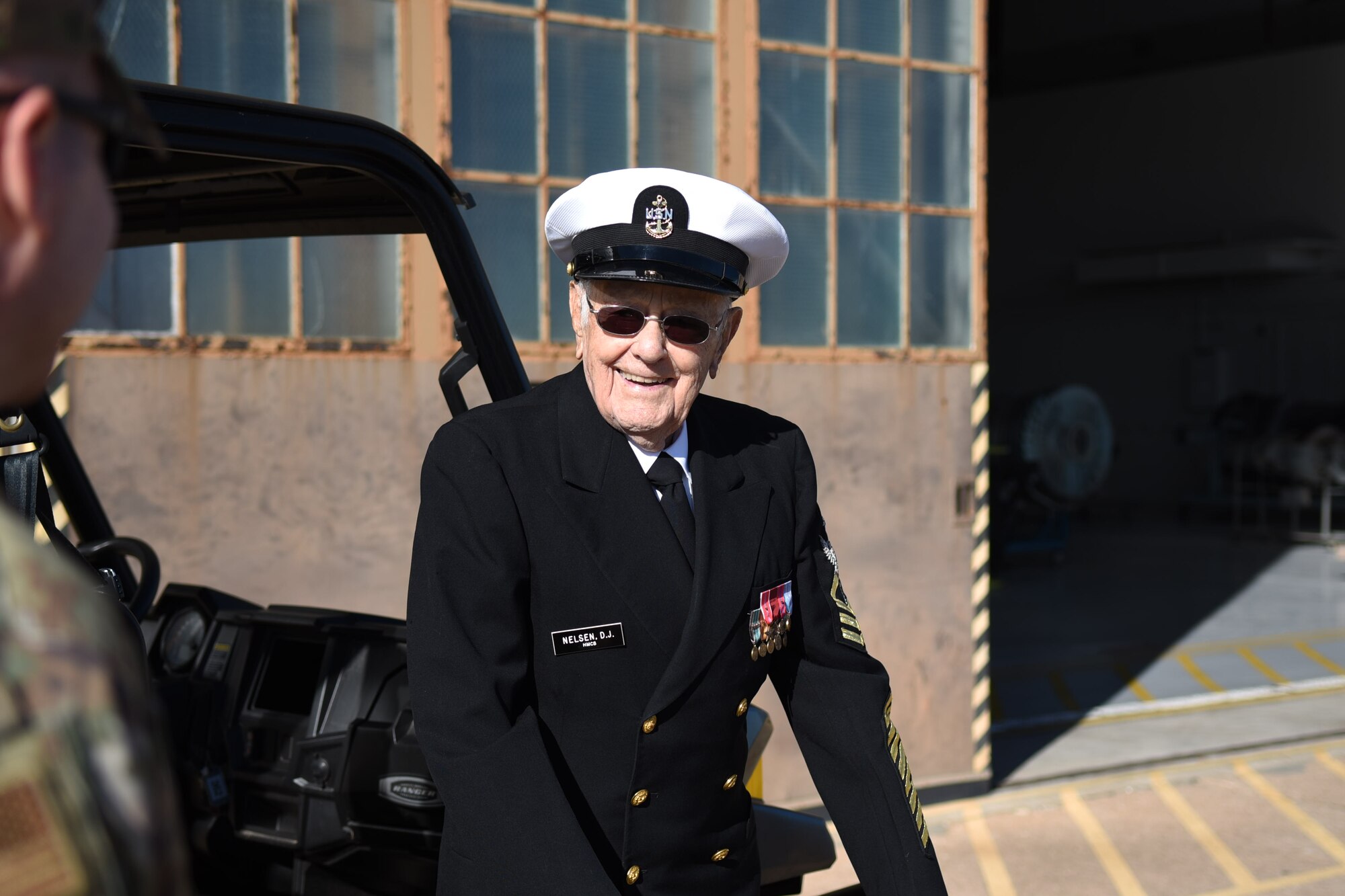 A 99 Year Old Navy Corpsman visits Sheppard AFB