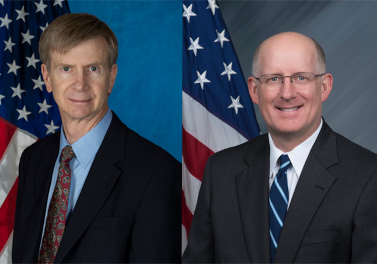 (left to right) Dr. Kerry Commander and Dr. K. Todd Holland, both scientists from Naval Surface Warfare Center Panama City Division, received a 2022 National Defense Industrial Association (NDIA) Award. Commander, NSWC PCD chief technology officer, was selected as the 2022 recipient of the Vice Admiral Charles B. Martell - David Bushnell Award and Holland, NSWC PCD director of Mine Warfare Prototyping, was selected as one of three recipients for the 2022 NDIA Bronze Medal. (U.S. Navy photos)