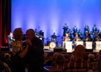 Audience members dance at Fox Theater in Tucson, Arizona, to music played by The United States Air Force Band’s Airmen of Note on Nov. 12, 2022. Created in 1950 to continue the tradition of Major Glenn Miller's Army Air Forces dance band, the current band consists of 18 active-duty musicians, including one vocalist. (U.S. Air Force photo by Airman Bill Guilliam)