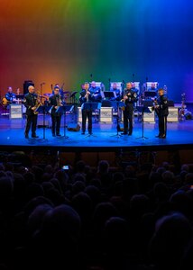 The United States Air Force Band’s Airmen of Note perform for over 1500 audience members at the Chandler Center for the Arts in Chandler, Arizona, Nov. 11, 2022. The Airmen of Note’s mission is to honor those who have served, inspire American citizens to heightened patriotism and service, and connect with the global community on behalf of the U.S. Air Force and the United States. (U.S. Air Force photo by Airman Bill Guilliam)