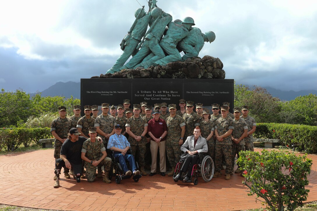 U.S. Marine Corps Base Hawaii hosted World War II veterans Don Graves, Carl Flinner, and Jack Holder during the 81st Anniversary of the Attacks on Pearl Harbor Remembrance MCB Hawaii, Dec. 5 2022. MCBH Leadership met with the veterans and provided a tour of the installation. (U.S. Marine Corps photos by 2nd Lt. Ethan H. Valk)