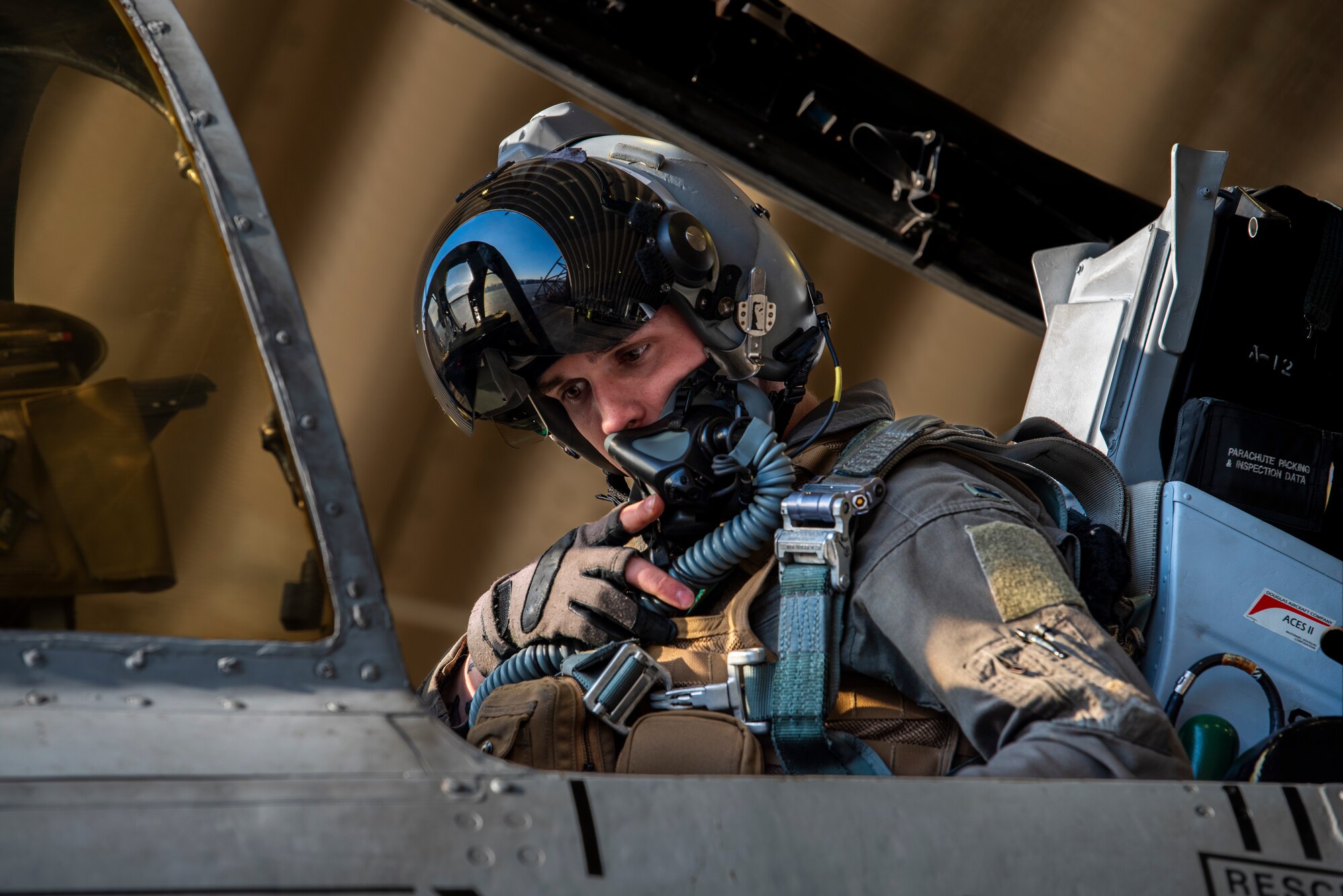 U.S Air Force 1st Lt. James Summer, 25th Fighter Squadron pilot performs pre-flight checks on an A-10C Thunderbolt II at Osan Air Base, Republic of Korea, Dec. 7, 2022.
