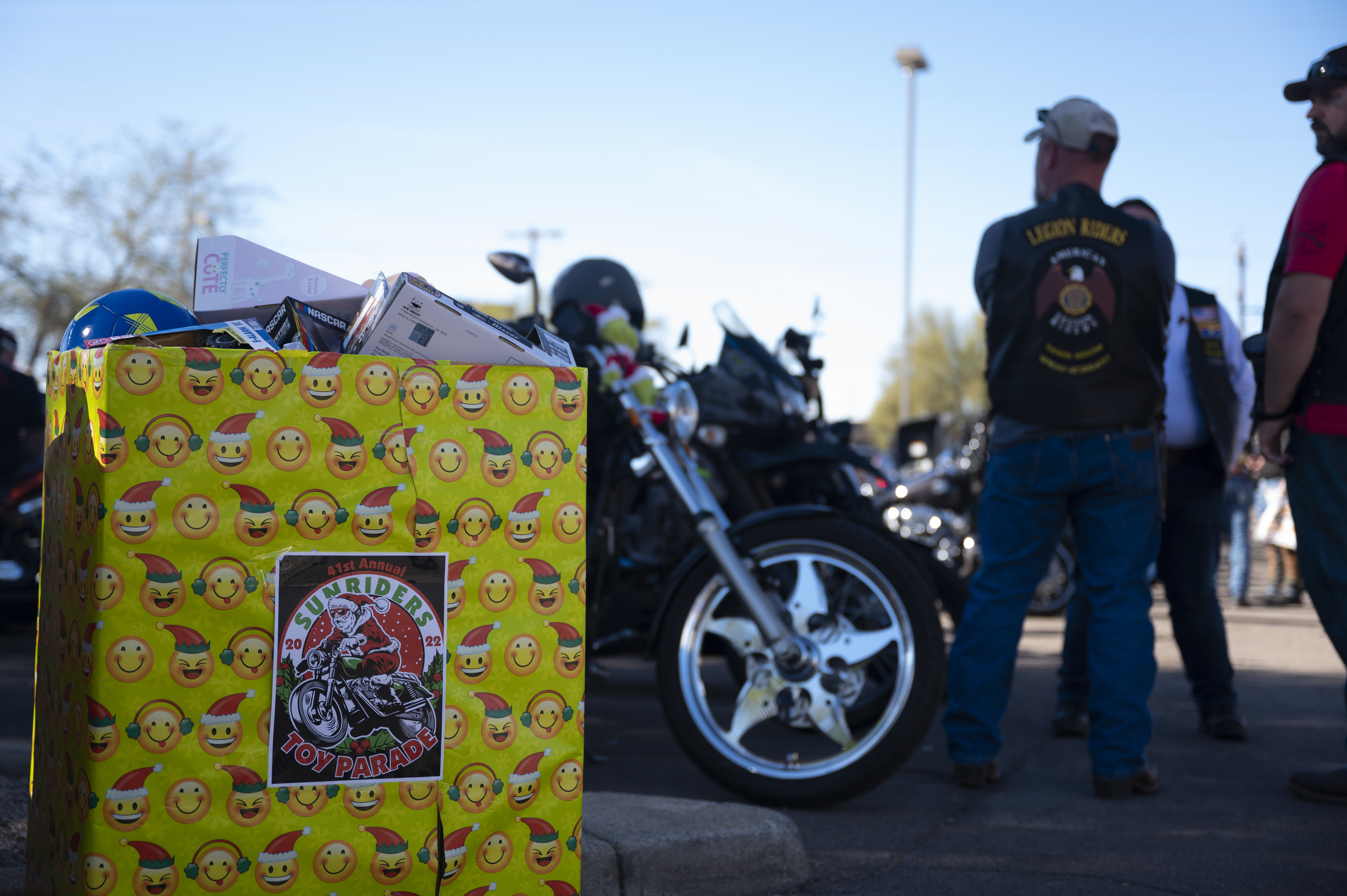 Local motorcycle club hosts toy parade for military families