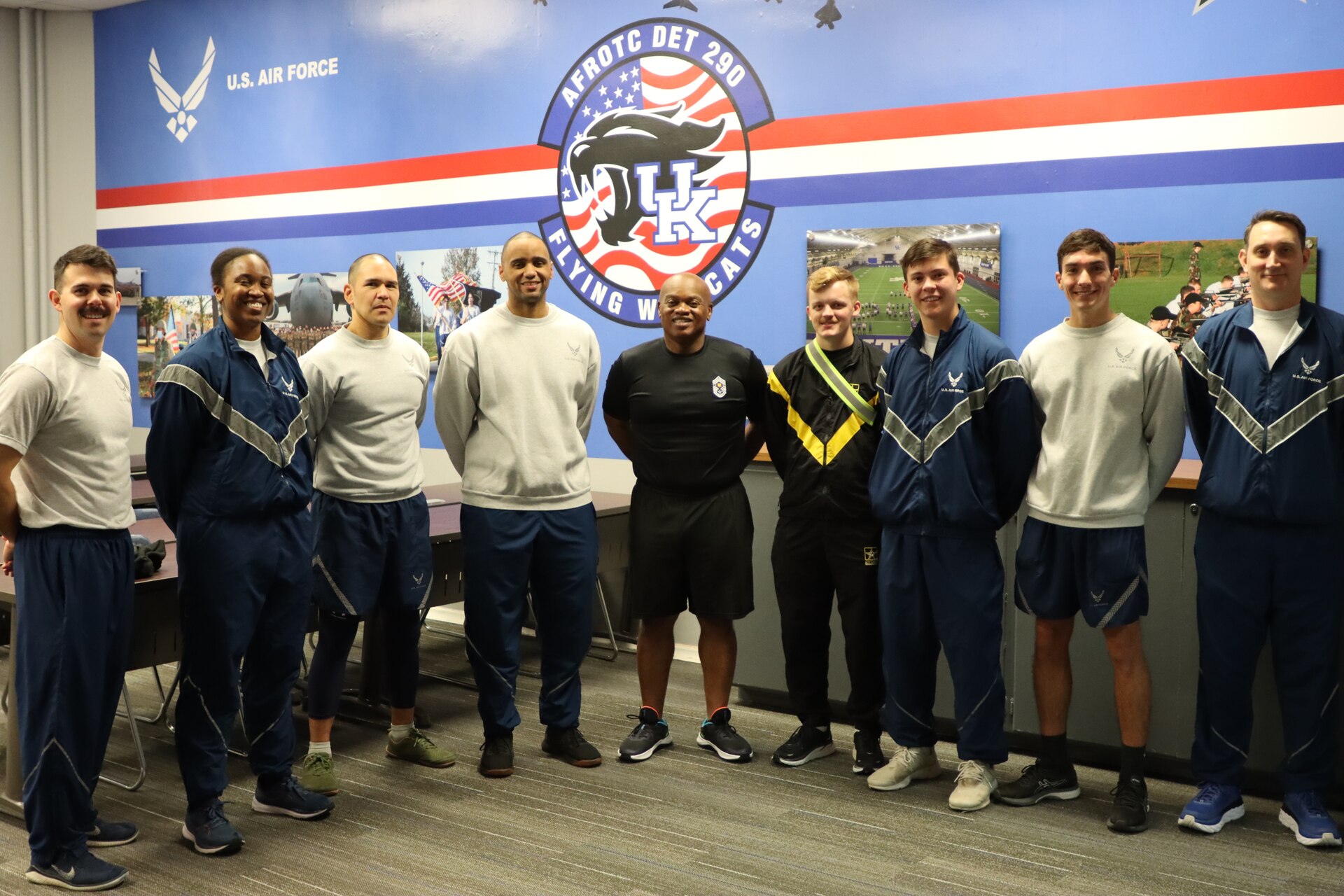Senior Enlisted Advisor Tony Whitehead visited cadets of the University of Kentucky Reserve Officer Training Corps and received a tour of Buell Armory from Airforce cadets in Lexington, Ky. on Dec. 6, 2022. (U.S. Army photo by Lt. Col. Carla Raisler)