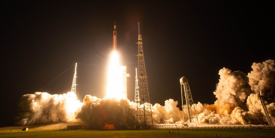 A spacecraft is launched into space