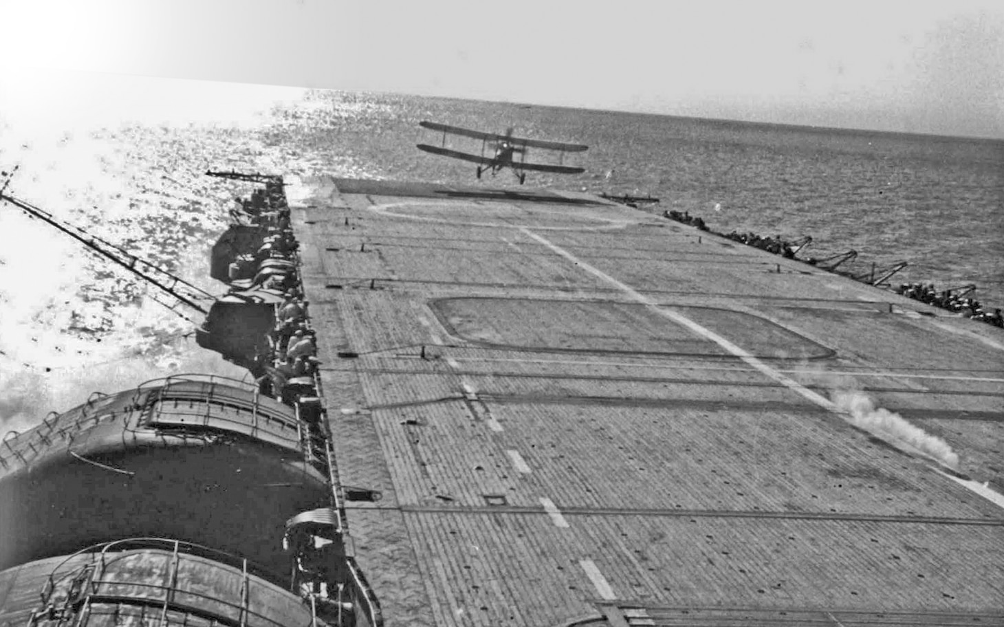 A Yokosuka B3Y1 Type 92 Carrier Attack Aircraft comes aboard the carrier Soryu, which was sunk during the Battle of Midway in June 1942.