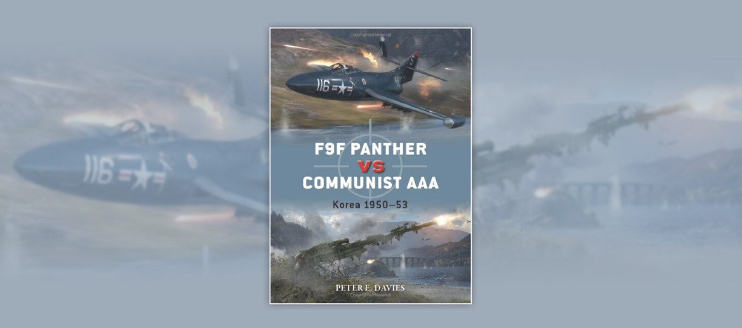 “F9F Panther vs Communist AAA, Korea 1950-53 book cover art.”