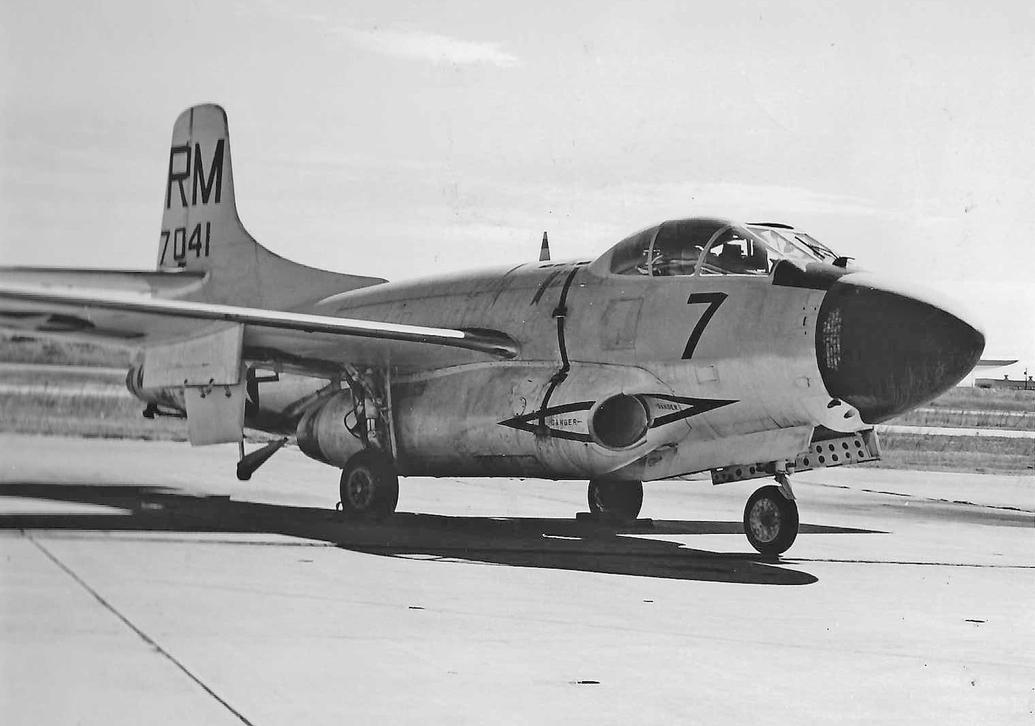 A view of a then-F3D Skyknight of Marine Composite Reconnaissance Squadron (VMCJ) 1 taken in December 1959. The aircraft was assigned to Marine Aircraft Group 12. By this time, the Navy and Marine Corps had transitioned to the overall gull grey color scheme from the WWII era Navy sea blue color. The Marines flew their Skyknights in these colors throughout Vietnam. VMCJ-1 eventually flew more than 25,000 combat sorties, involving more than 52,000 flight hours in Vietnam.