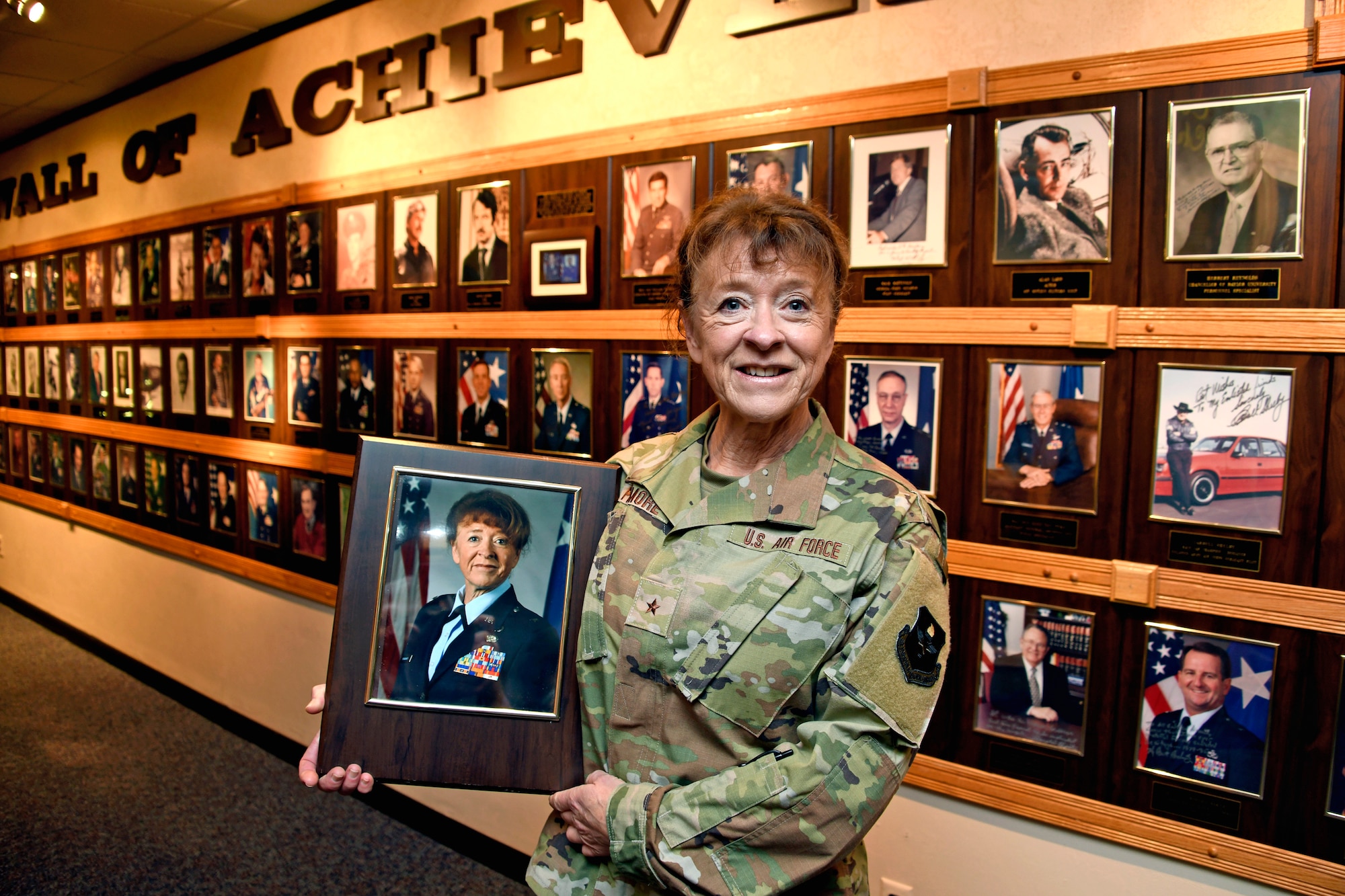 A photo of Brig. Gen. Donna M. Prigmore, Oregon Air National Guard commander, will hang on the Wall of Achievers at the Enlisted Heritage Hall, Maxwell Air Force Base Gunter Annex, Ala. Prigmore became the 180th inductee to the wall on Dec. 9, 2022.