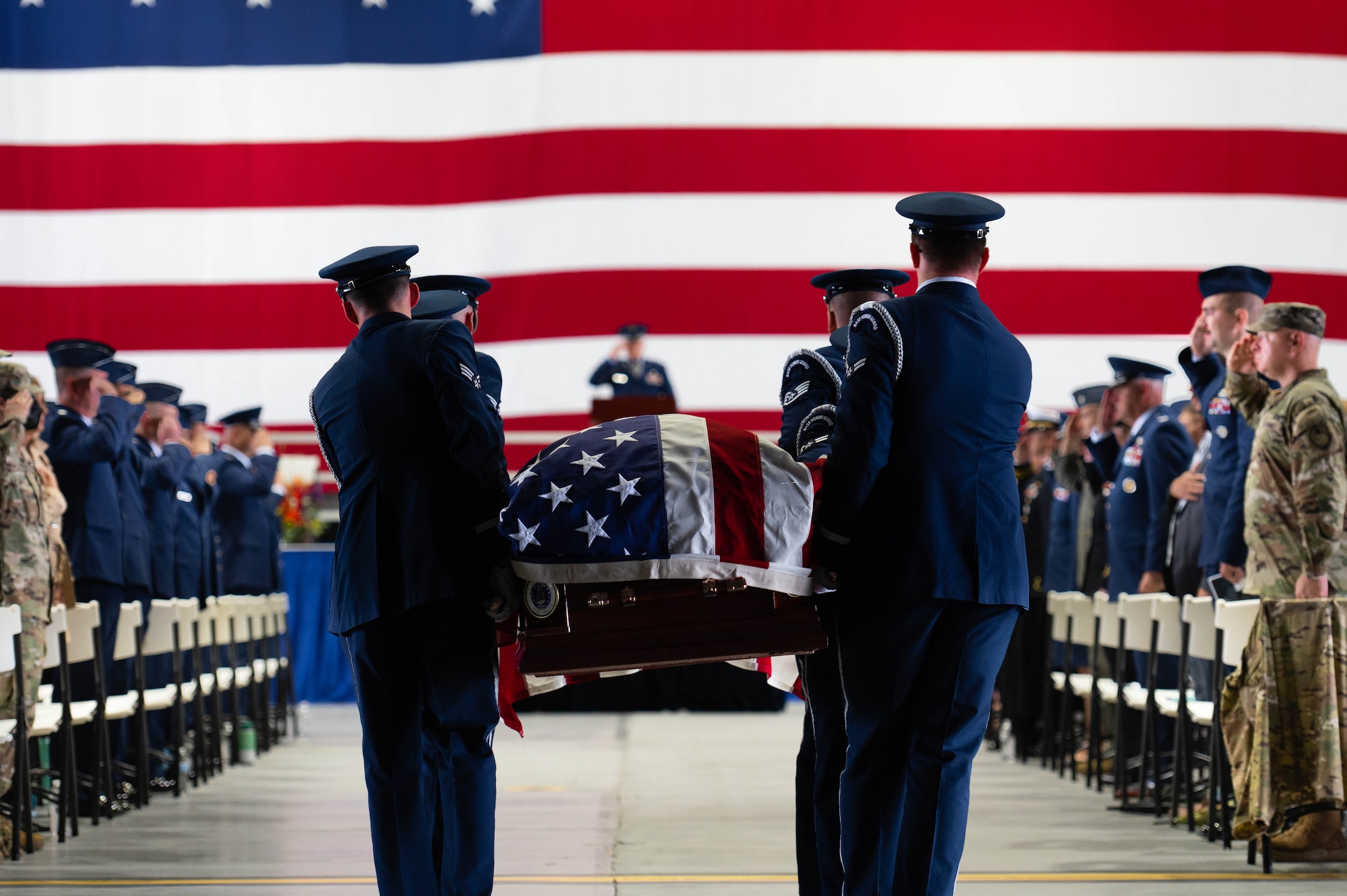 Honor Guard carry casket