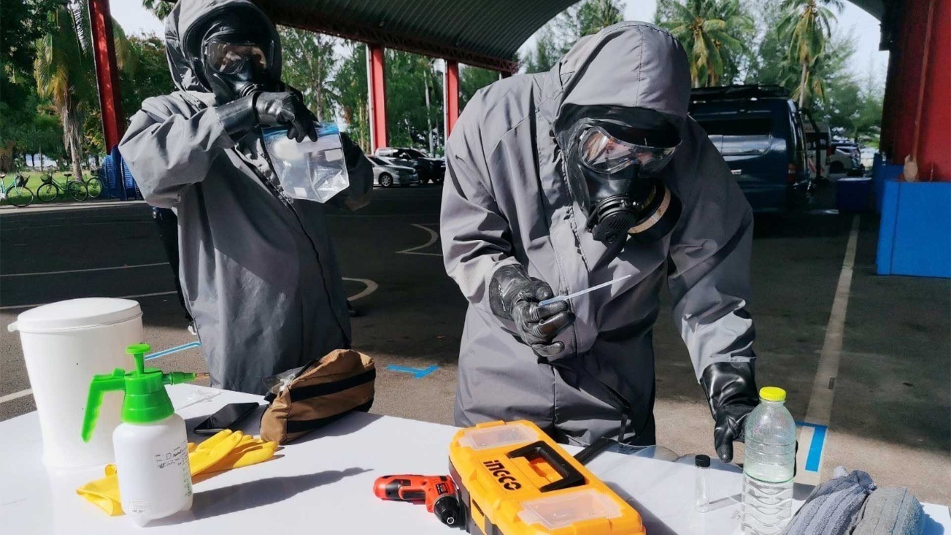 This Fall, a Defense Threat Reduction Agency (DTRA) building partnership capacity team completed an intensive three-week slate of training for Thailand.  They successfully transferred and provided training on new Chemical, Biological, Radiological and Nuclear (CBRN) detection and response equipment, followed by an in-depth Counter-WMD (CWMD) Operations course.