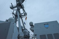 SNMG2 transfers its flagship from USS Forrest Sherman (DDG 98) to USS James E Williams (DDG 95) as USS Forrest Sherman completes its deployment and prepares to return to homeport in Norfolk, VA.