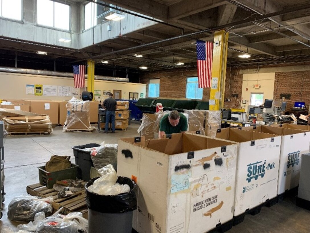Warehouse workers in action