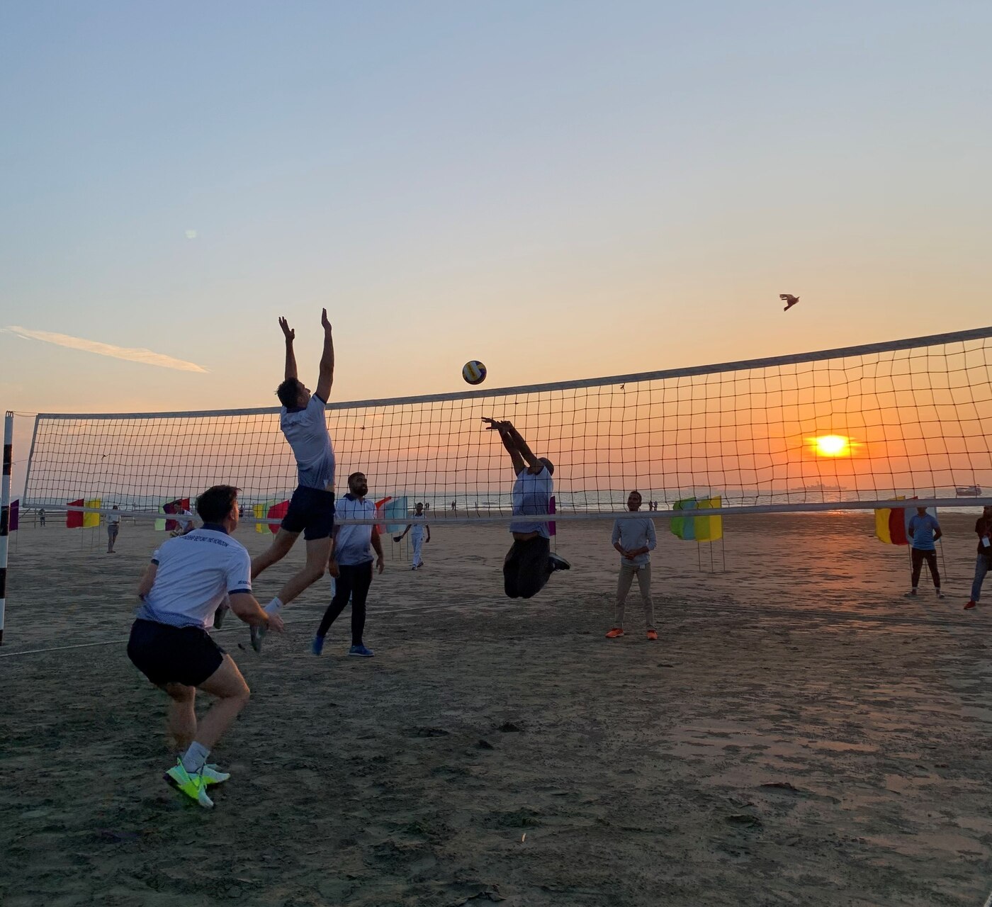 COX’S BAZAR, Bangladesh (Dec. 8, 2022) – Bangladesh Navy (BN) Sailors and Sailors attached to the Independence-variant littoral combat ship USS Oakland (LCS 24) play volleyball during International Fleet Review (IFR) 2022 in Cox’s Bazar, Bangladesh, Dec. 8. Oakland is participating in IFR 2022 organized by the Bangladesh Navy, which intends to promote good will, strengthen cooperation and serve as an ideal platform for world’s navies to showcase their prowess, naval diplomacy, and cooperation in a global arena. (U.S. Navy courtesy photo)