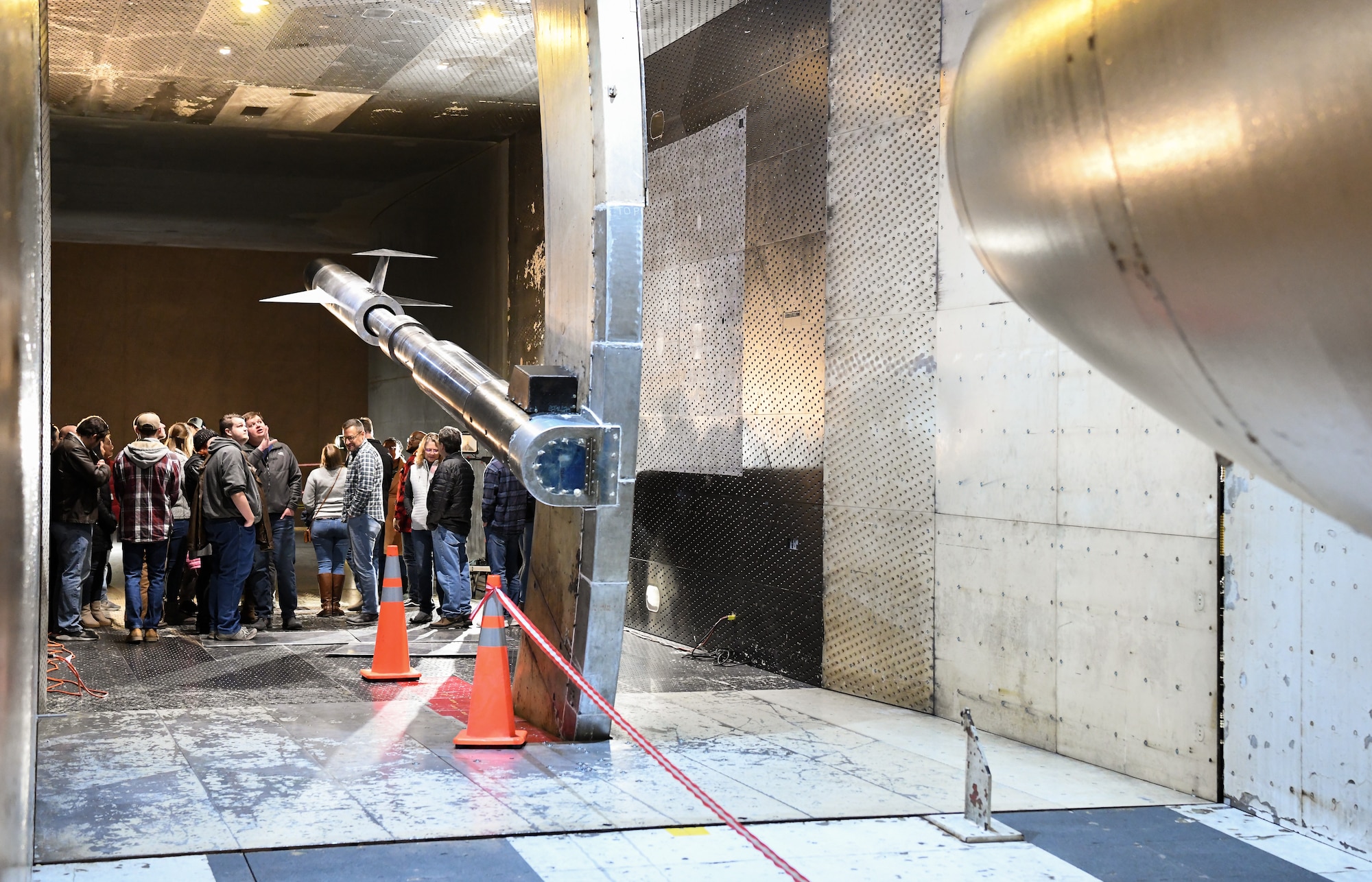 Group of people in a wind tunnel