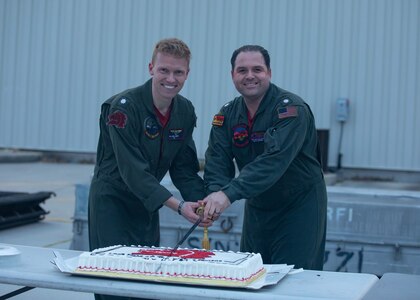 Sailors during the squadrons last flight