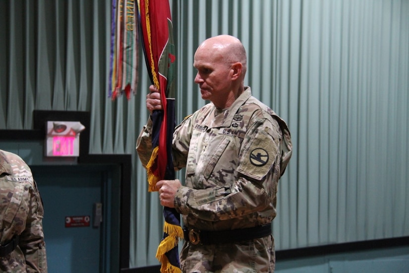 91st Training Division general passes the guidon