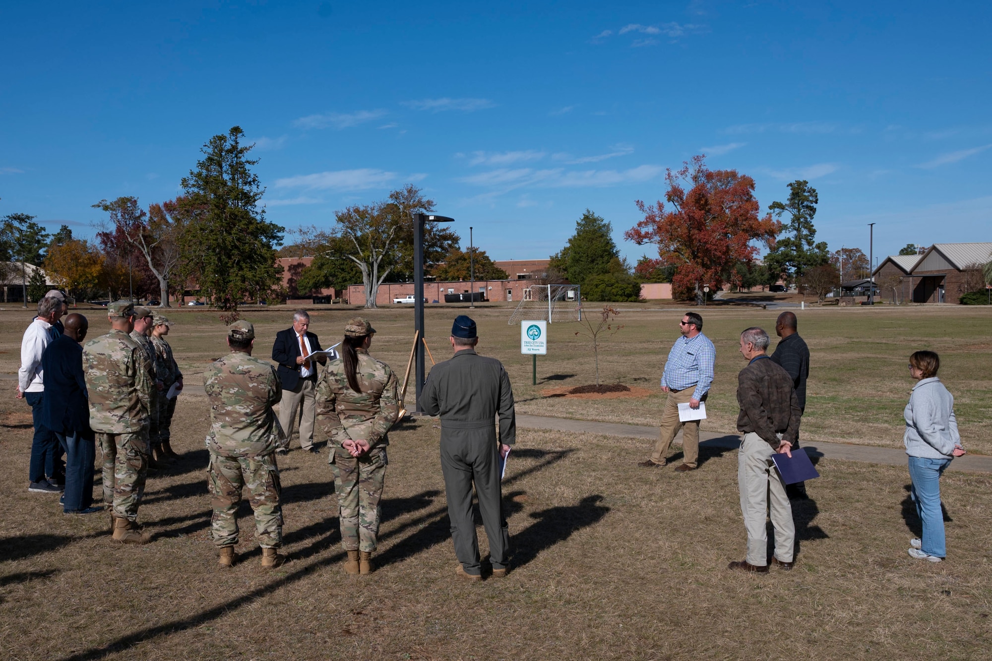 20th Fighter Wing leadership gather for Arbor Day ceremony