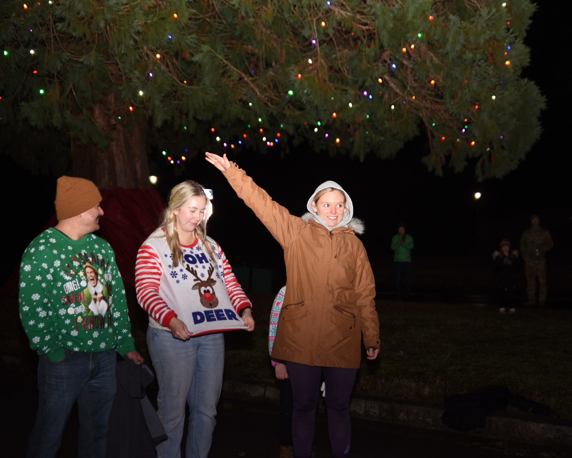 The Team McChord holiday tree signifies the holiday season at Joint Base Lewis-McChord, Washington.