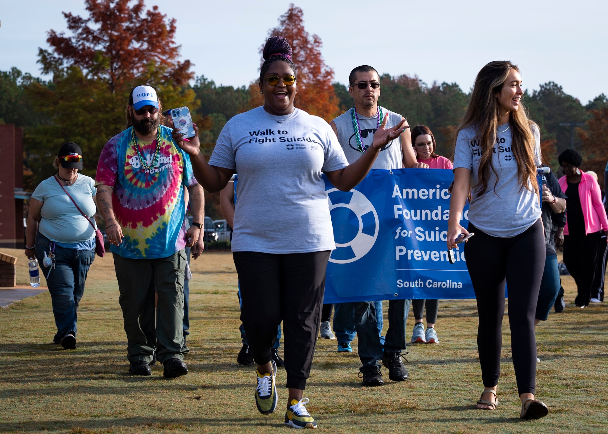 AFSP volunteers lead the Out of the Darkness walk