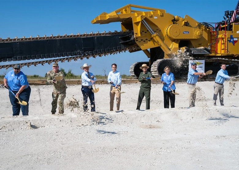 Pictured from left to right: SFWMD Governing Board Member Ben Butler; USACE Lt. Col. Todd Polk; SFWMD Governing Board Member "Alligator Ron" Bergeron; SFWMD Executive Director Drew Bartlett; Everglades National Park Superintendent Pedro Ramos; SFWMD Governing Board Member Col. Charlette Roman; Eric Eikenberg, CEO of The Everglades Foundation; Adam Blalock, DEP Deputy Secretary for Ecosystem Restoration. (SFWMD photo)