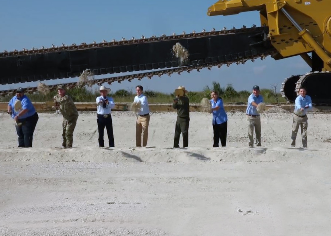 groundbreaking ceremony for the Central Everglades Planning Project (CEPP) New Water Seepage Barrier Wall Project, in South Florida Dec, 15, 2022.  (SFWMD photo)