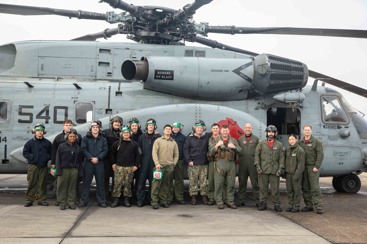 Sailors during the squadrons last flight