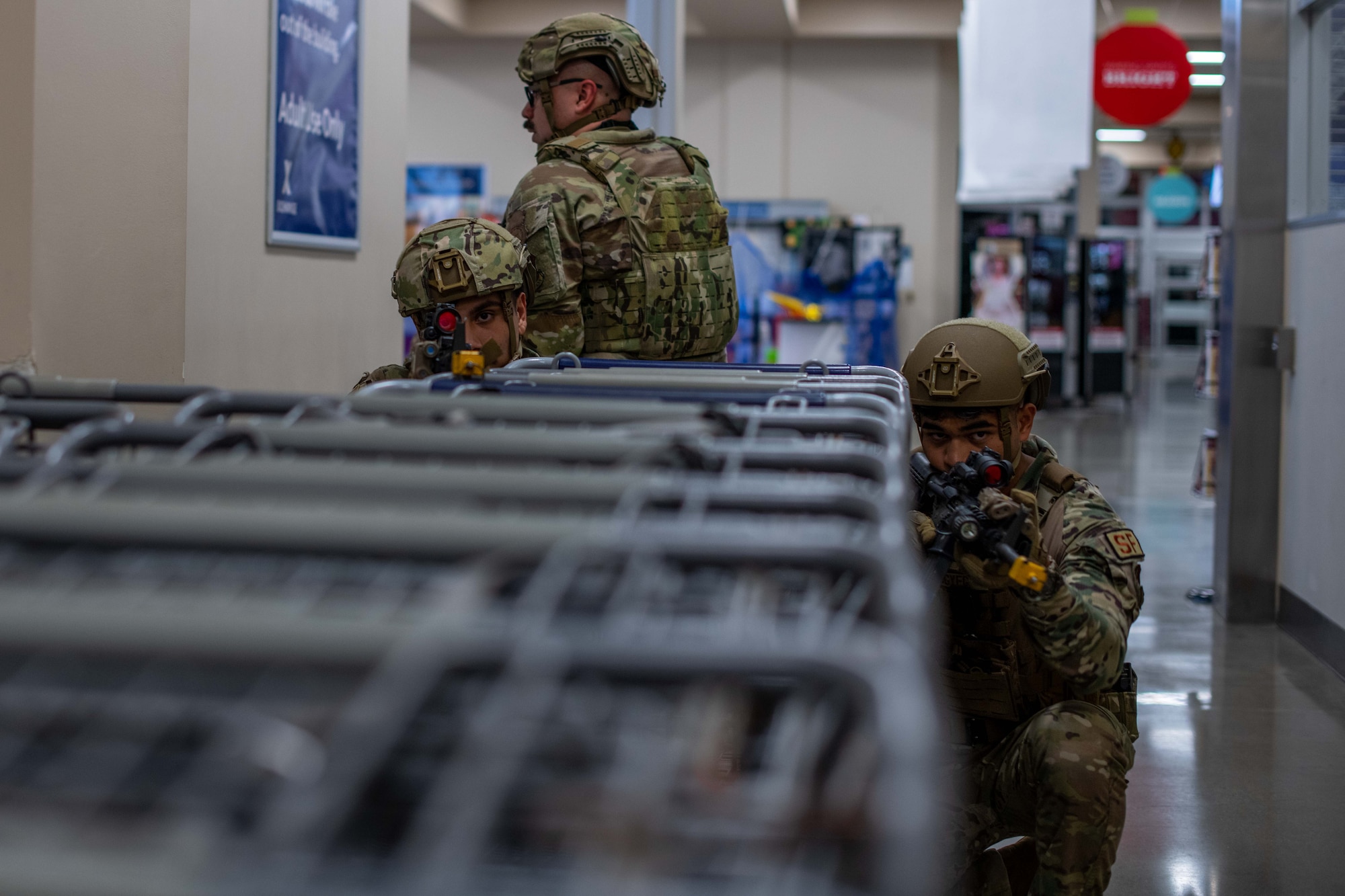 Airmen take cover.
