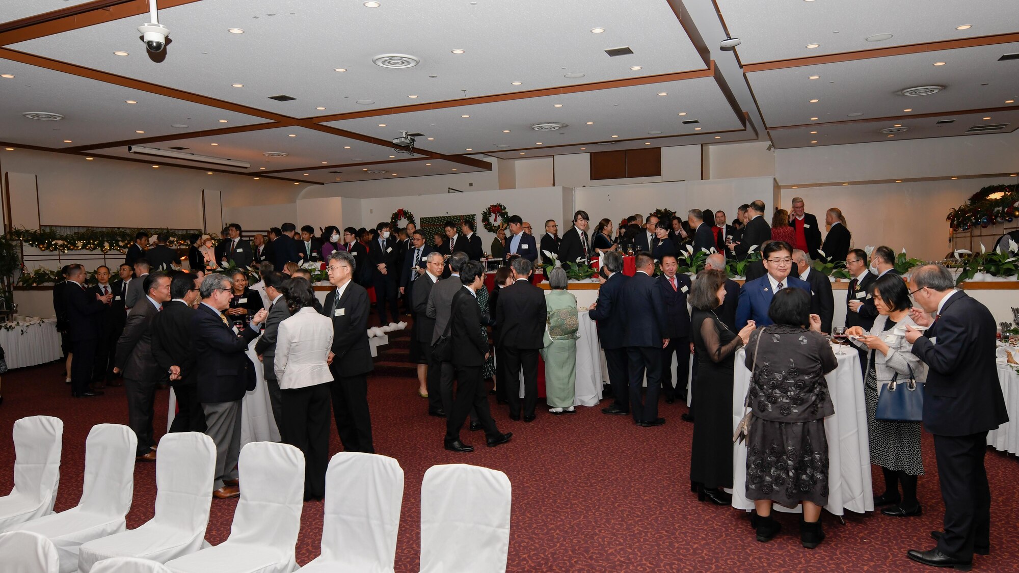Members of USFJ and 5th Air Force celebrate together.